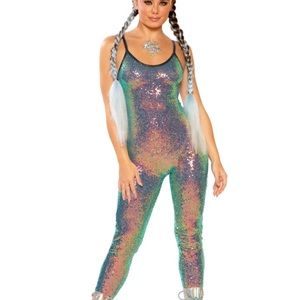 Sequin Stretch Rave Bodysuit